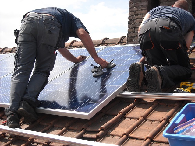 Pose de panneaux solaires